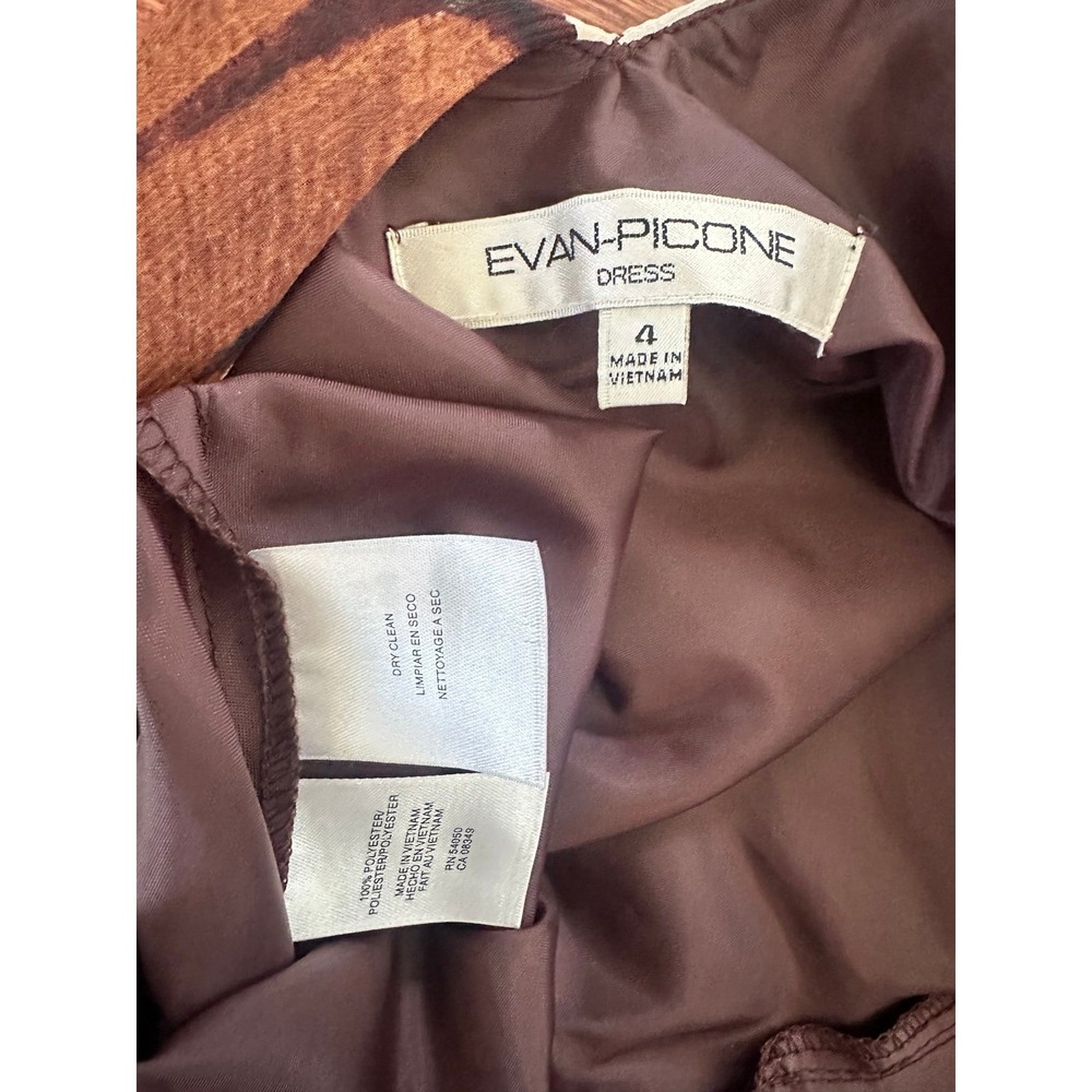 Vintage 2000s Evan Picone Brown Earth Tones Butterfly Asymmetrical Summer Dress - Picture 12 of 12